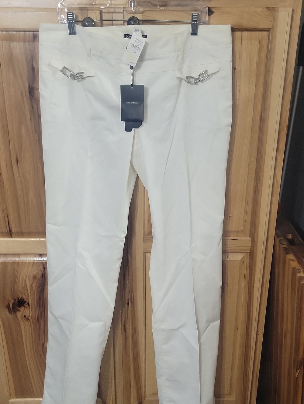 Dolce & Gabbana Women’s Cream/off White  Slim Dress Pants Size 12/14